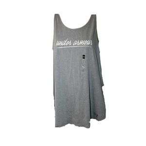Under Armour Womens Heat Gear Script Logo Strappy Sides Tank Top Size L